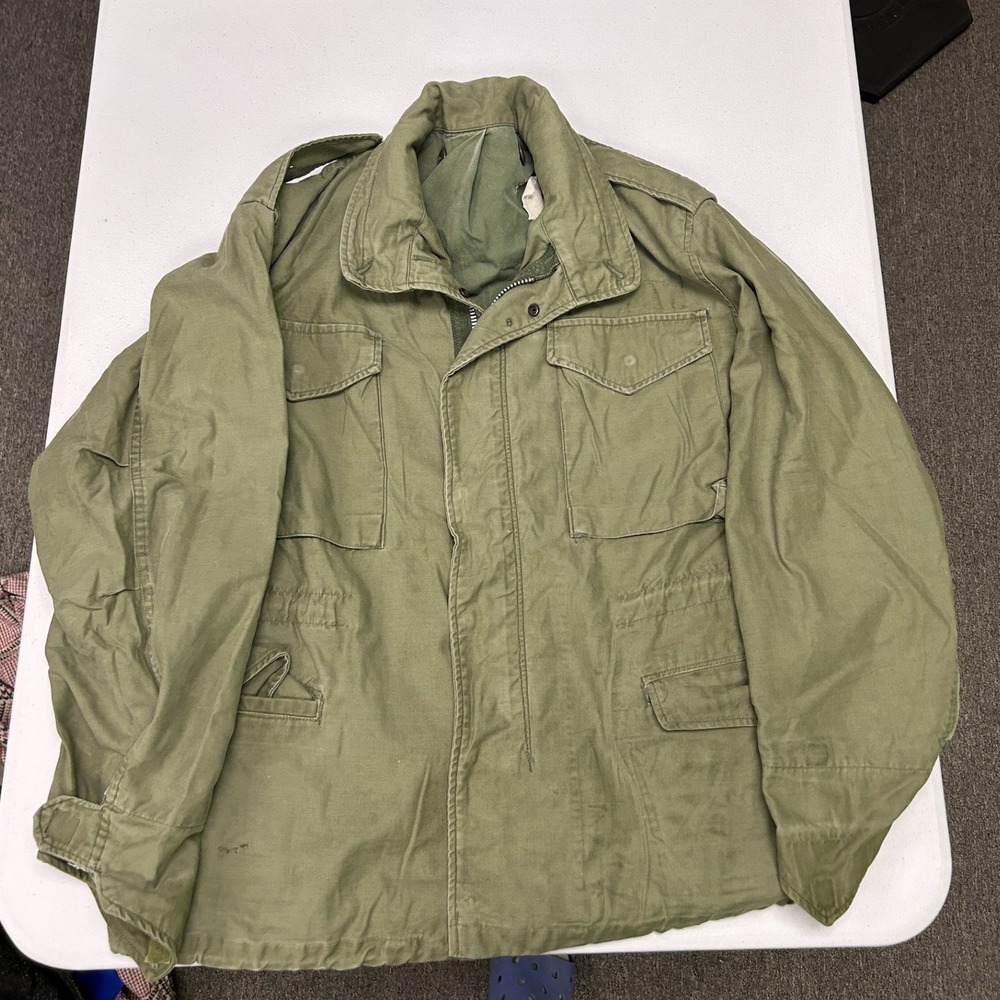 Vintage Military M-65 Field Jacket Mens M Olive Green Utility Coat OG-107 D3